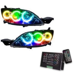 Mazda 3 Headlight Assemblies - ORACLE Lighting - ColorSHIFT w/ 2.0 Controller - `04-`09
